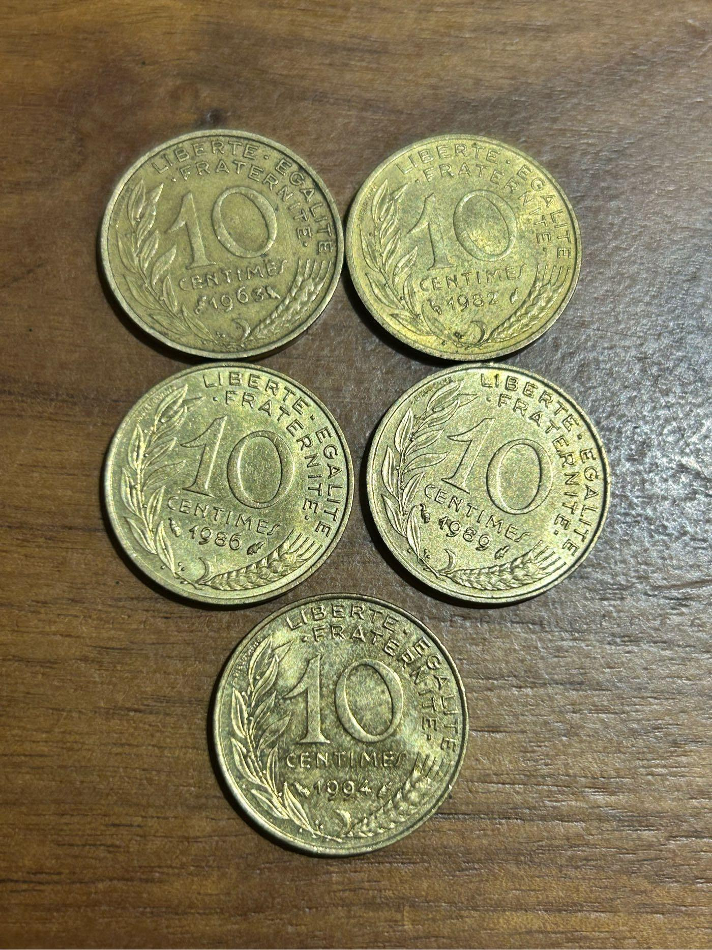 H2Shop】歐洲法國法郎10生丁centimes France Francaise Francs 1963-1994年瑪麗安鋁青銅錢幣硬幣|  Yahoo拍賣