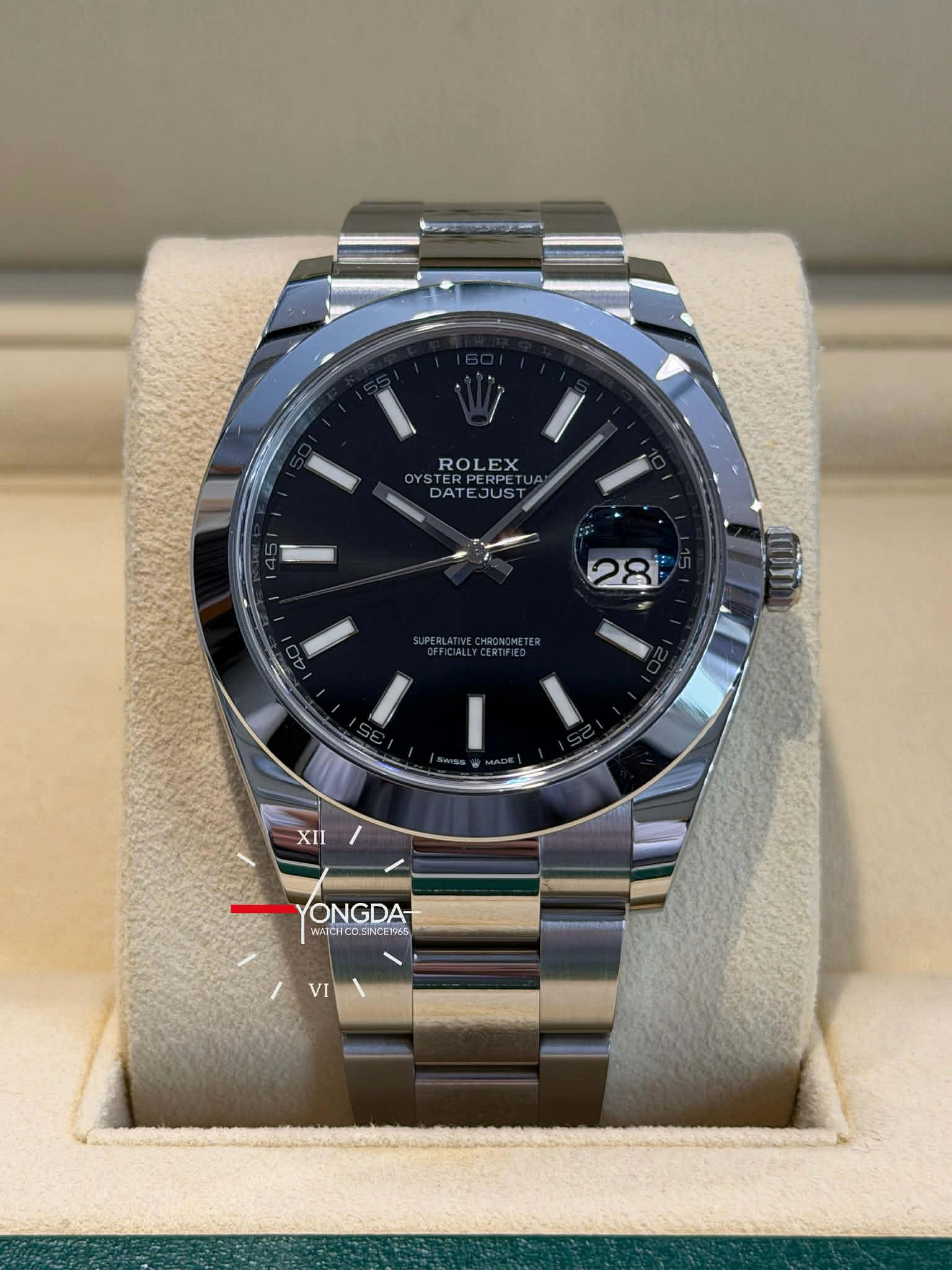 ROLEX  勞力士  DATEJUST 41 126300 亮黑色面盤 蠔式（Oyster）錶帶 三版帶 台灣AD