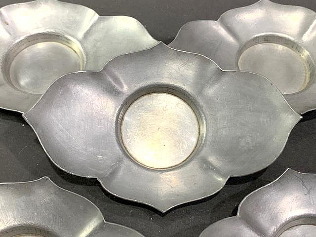乾茂號造劍木瓜形老錫茶托杯托5客(968) | Yahoo拍賣