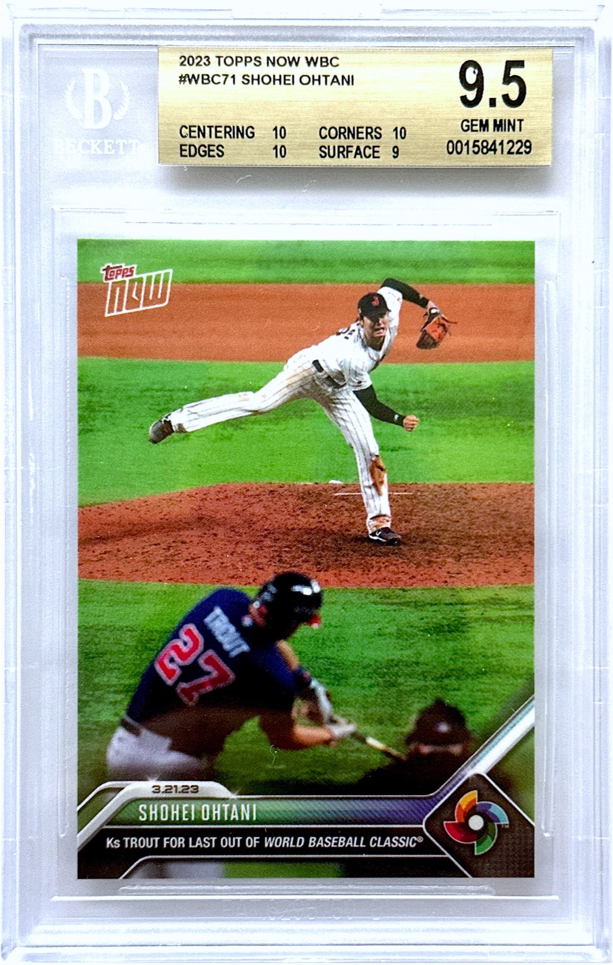 大谷翔平Trout 2023 Topps Now WBC 經典對決鑑定卡BGS 9.5～賣場上還有
