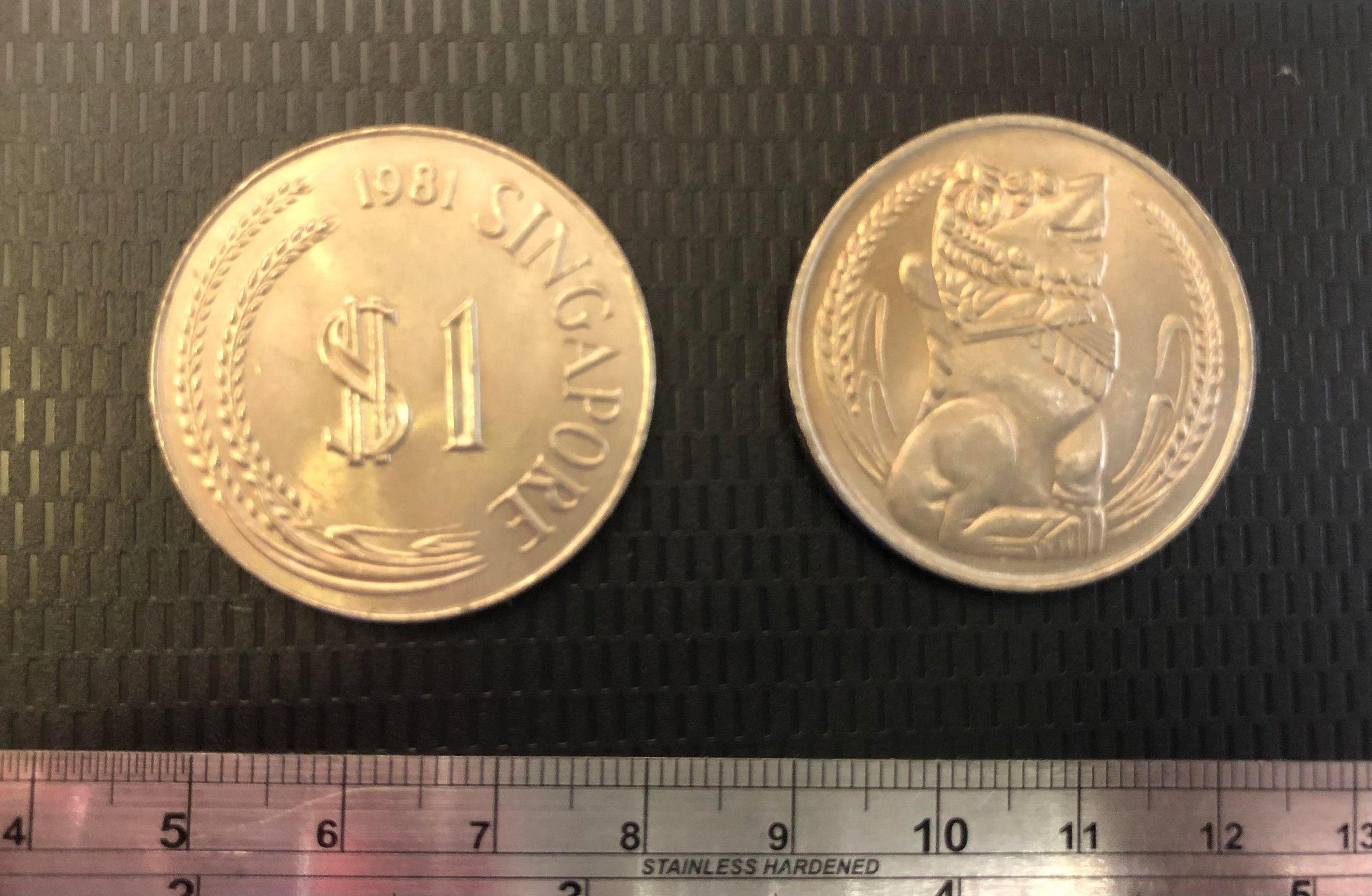 超值硬幣】新加坡1967-81年1Dollar 中大型錢幣一枚獅子圖案，絕版少見~95-98新| Yahoo拍賣