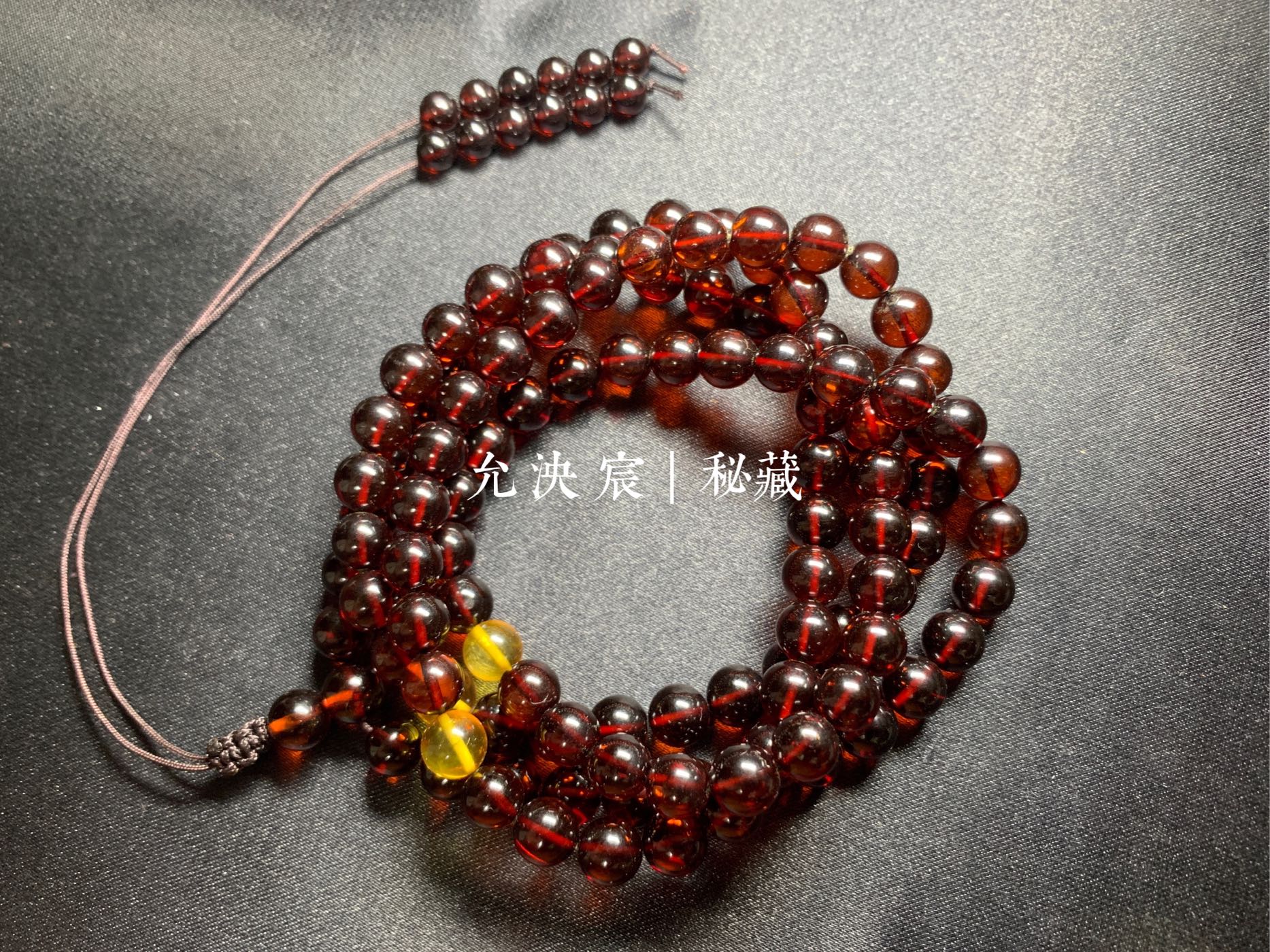 天然琥珀緬甸血珀108念珠7mm | Yahoo拍賣