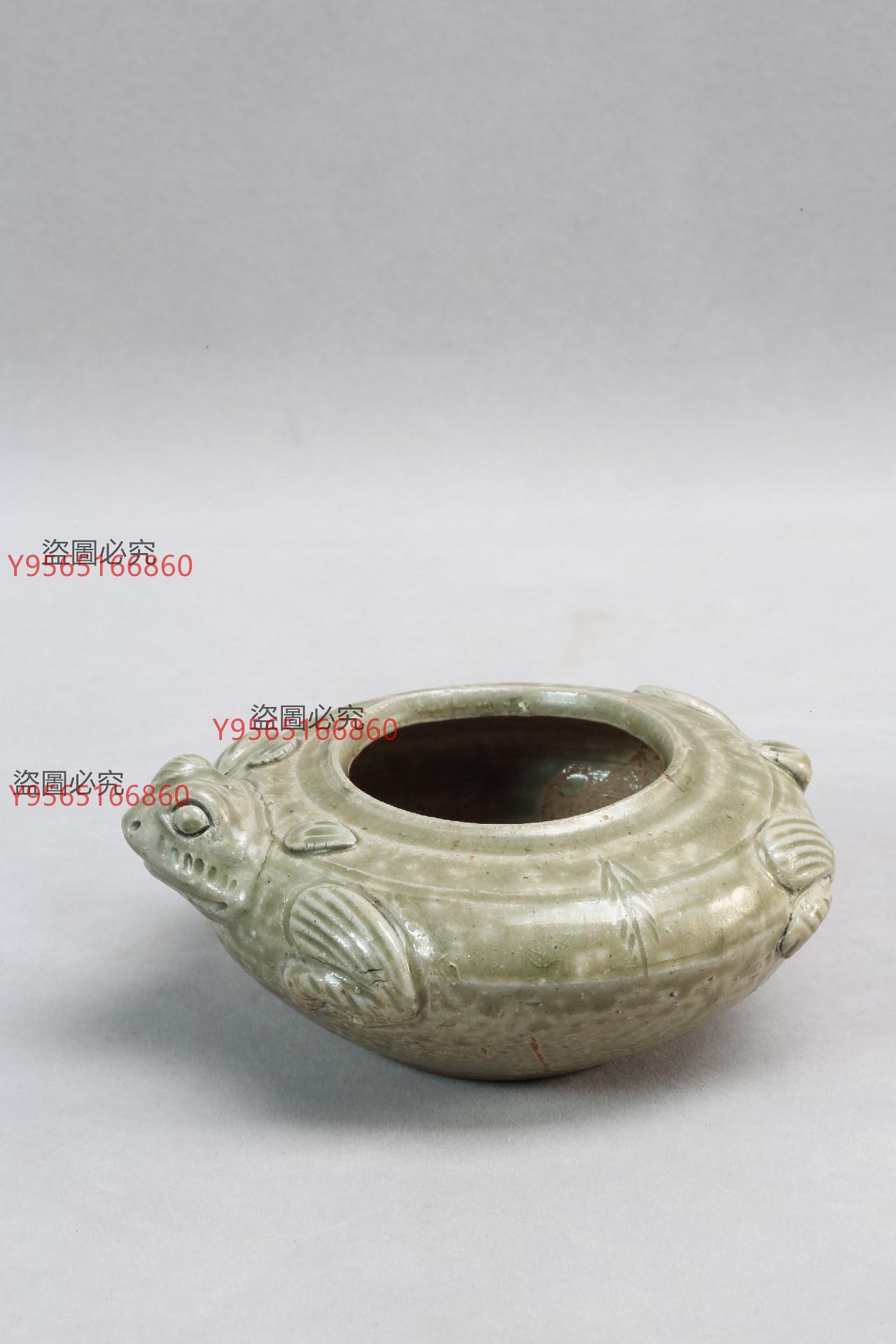 可議價越窯青瓷蛙型水盂。日本回流，文房用品，蛙型水盂造型很別