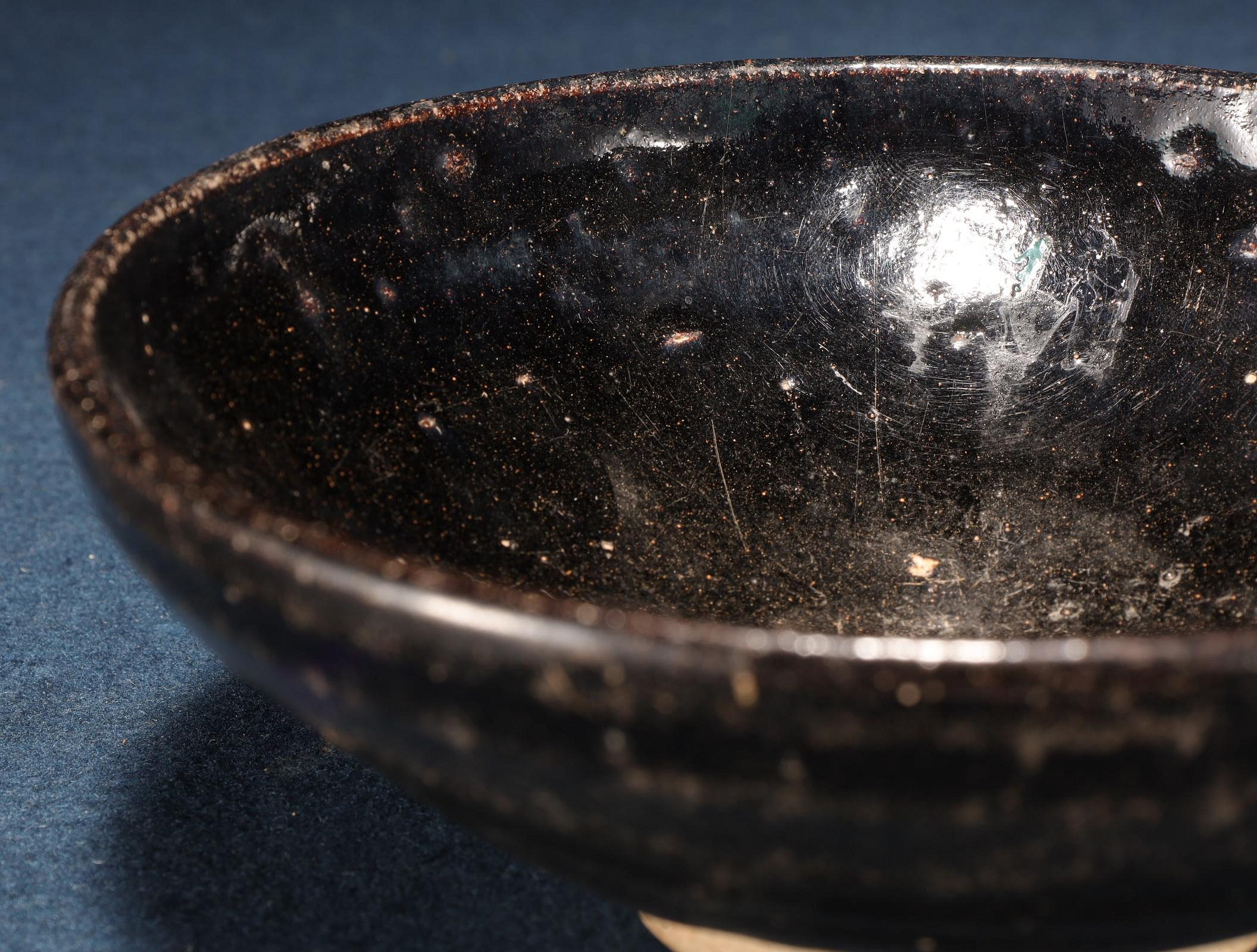 黑釉 窯変紋 天目瓶 宋元時代 高さ約24.5cm 5/30結標古黑釉天目茶盞宋元風格鐵鏽斑窯變手作老件BEE0632 --搜索用茶
