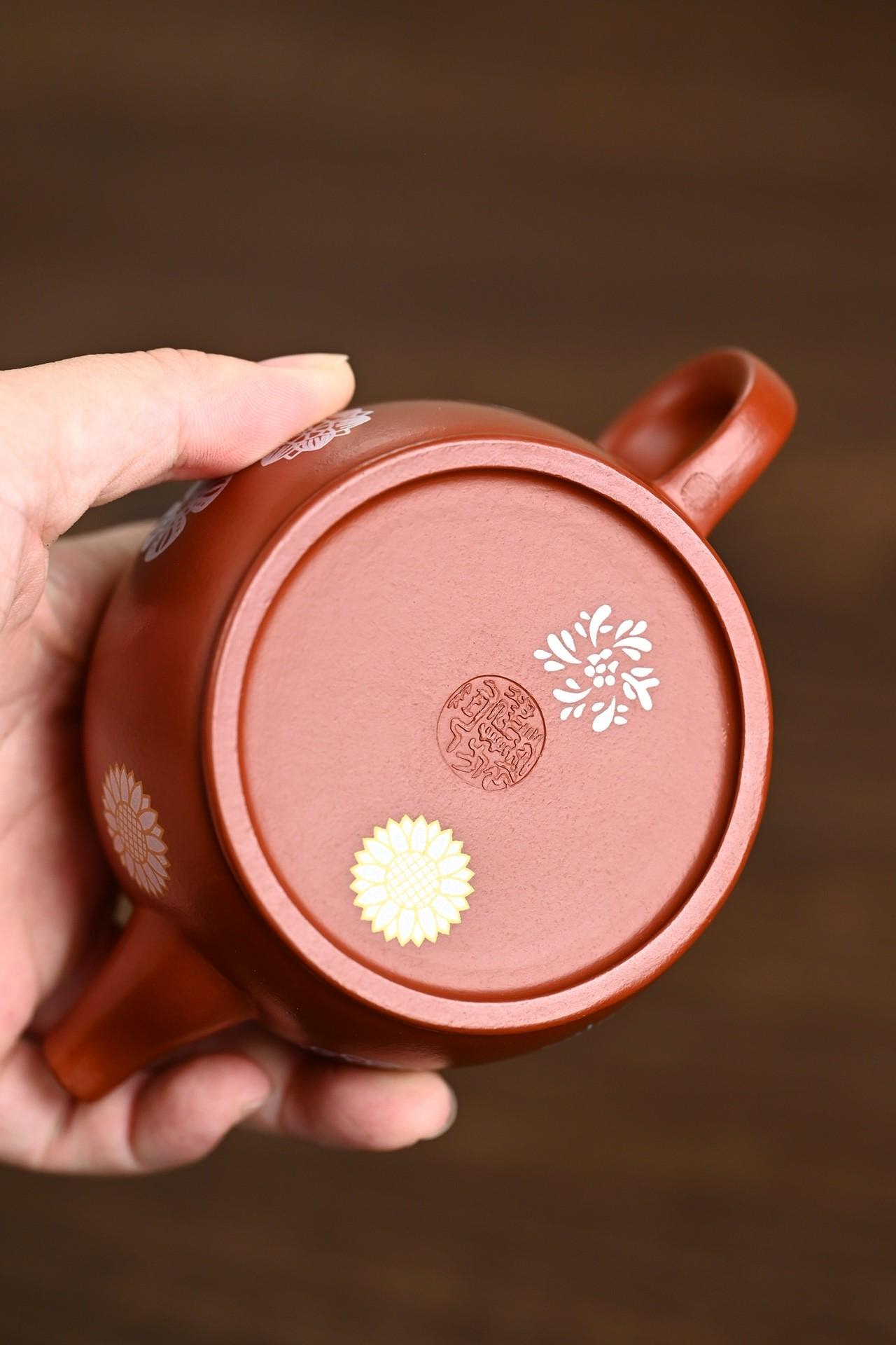 新品·『漢瓦』金銀裝飾極品皺皮朱泥·容量180cc·10孔出水·內推·孫建芳