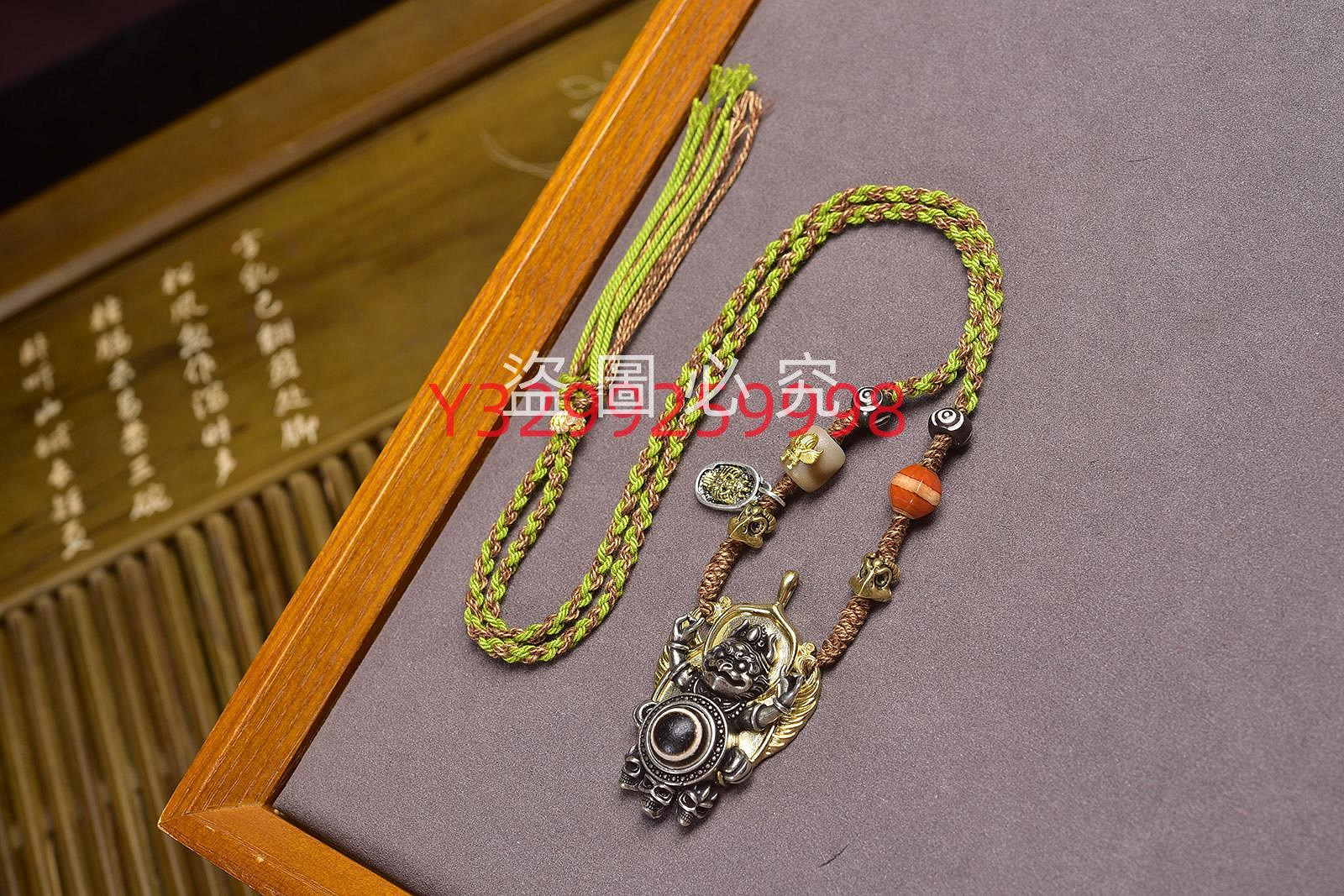 天珠天眼天珠，鑲嵌大鵬鳥！風化紋極品，品相極好！高磁場天珠藏注