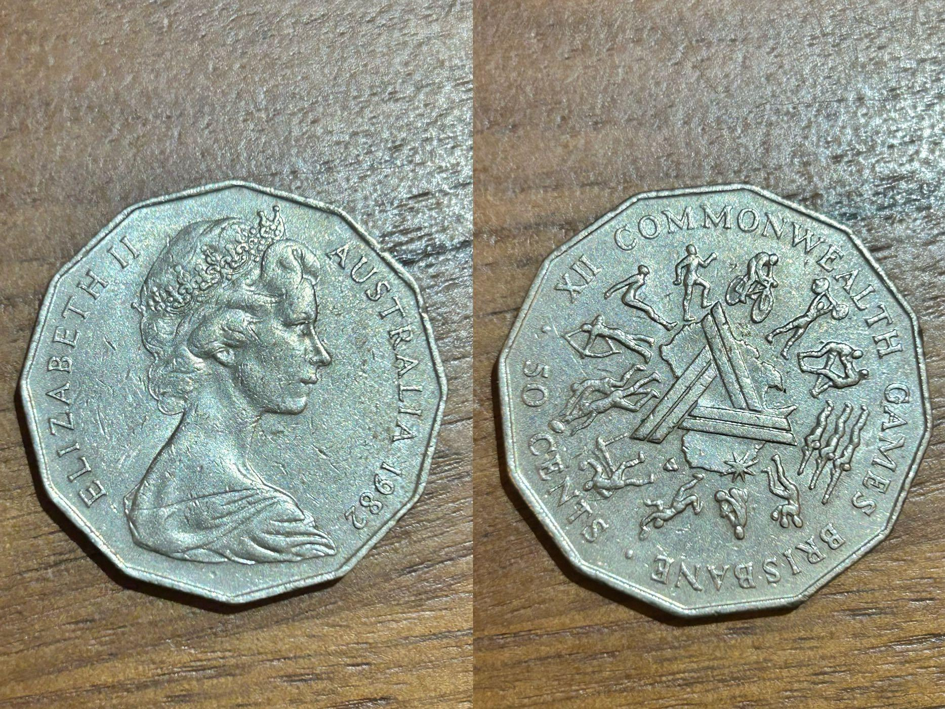 H2Shop】澳洲澳幣澳元Australia 50cent 50分1982年紀念幣：第十二屆英聯邦運動會優質品相錢幣硬幣| Yahoo拍賣