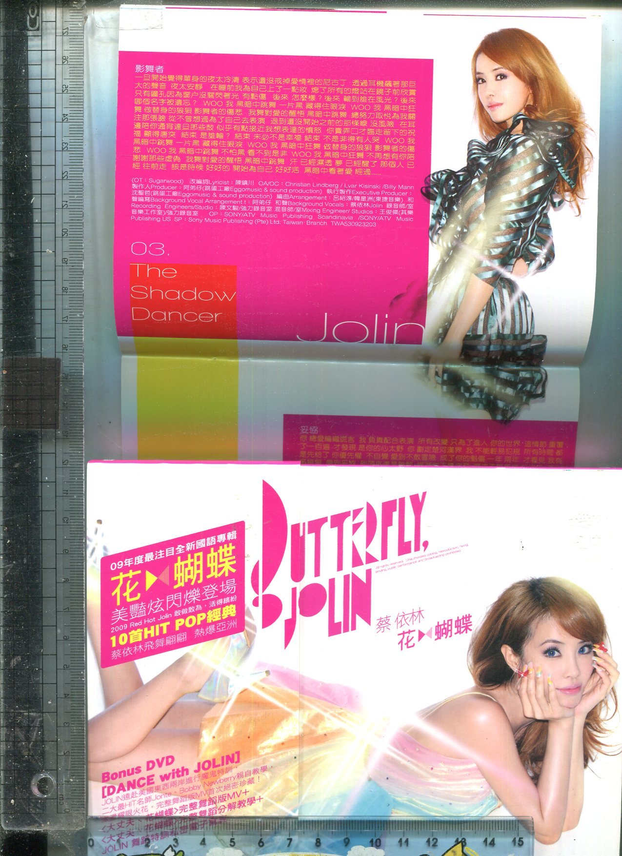 紙盒版蔡依林Butterfly Jolin (花蝴蝶) CD+DVD+寫真歌本2009 宣傳品