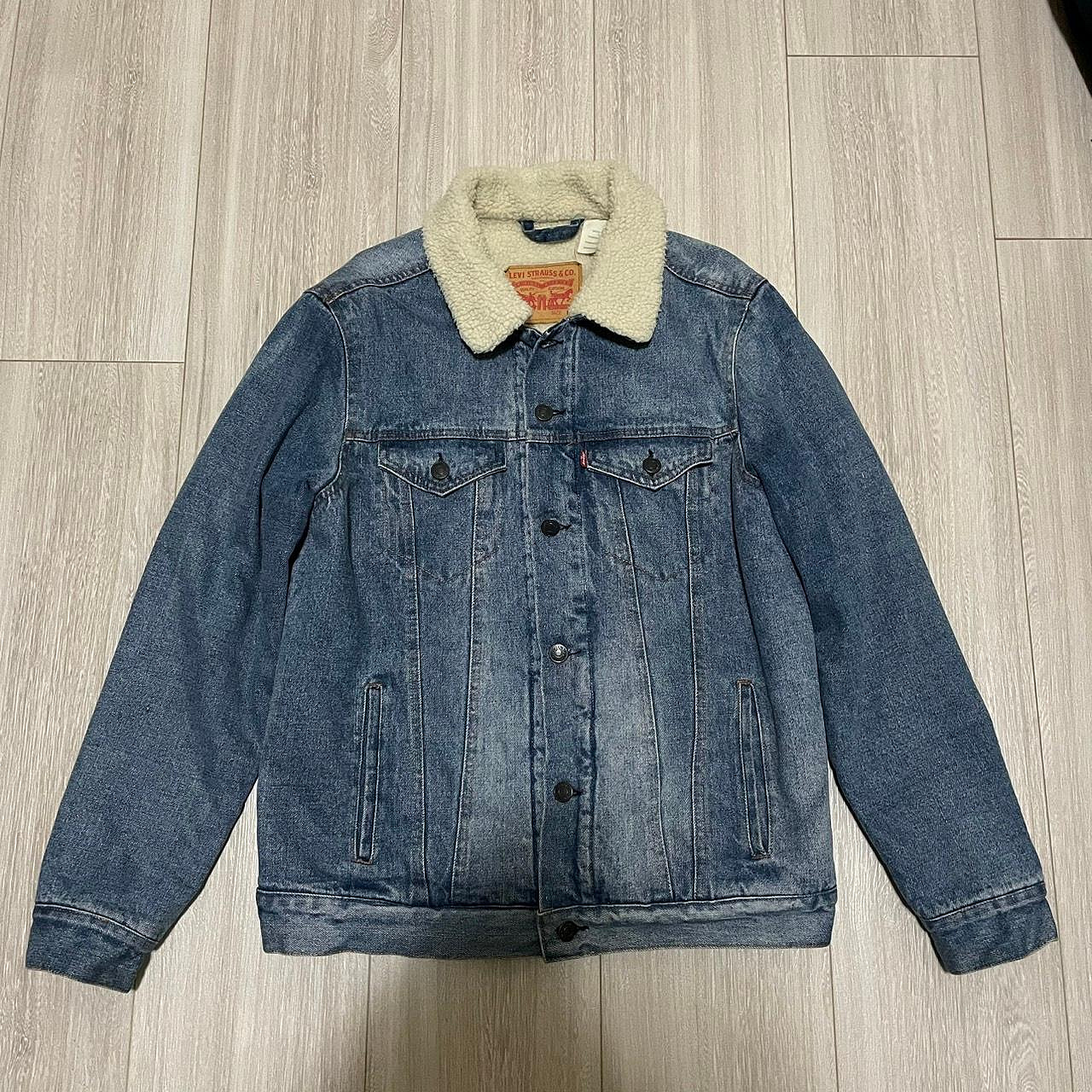Levis levi's 70598-0026 內裡羊羔毛刷毛淺藍刷舊牛仔外套 M號