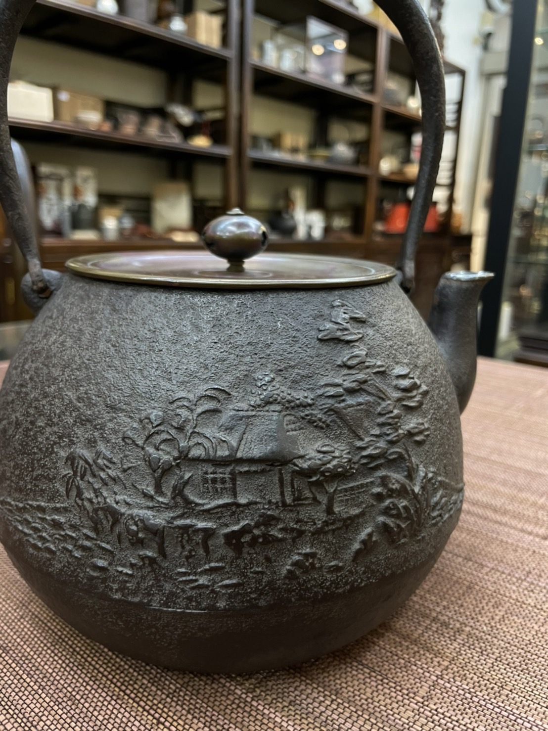 臻藏坊》日本昭和時期~正壽堂人間國寶高橋敬典作紫斑銅蓋嵌銀把銀口盛