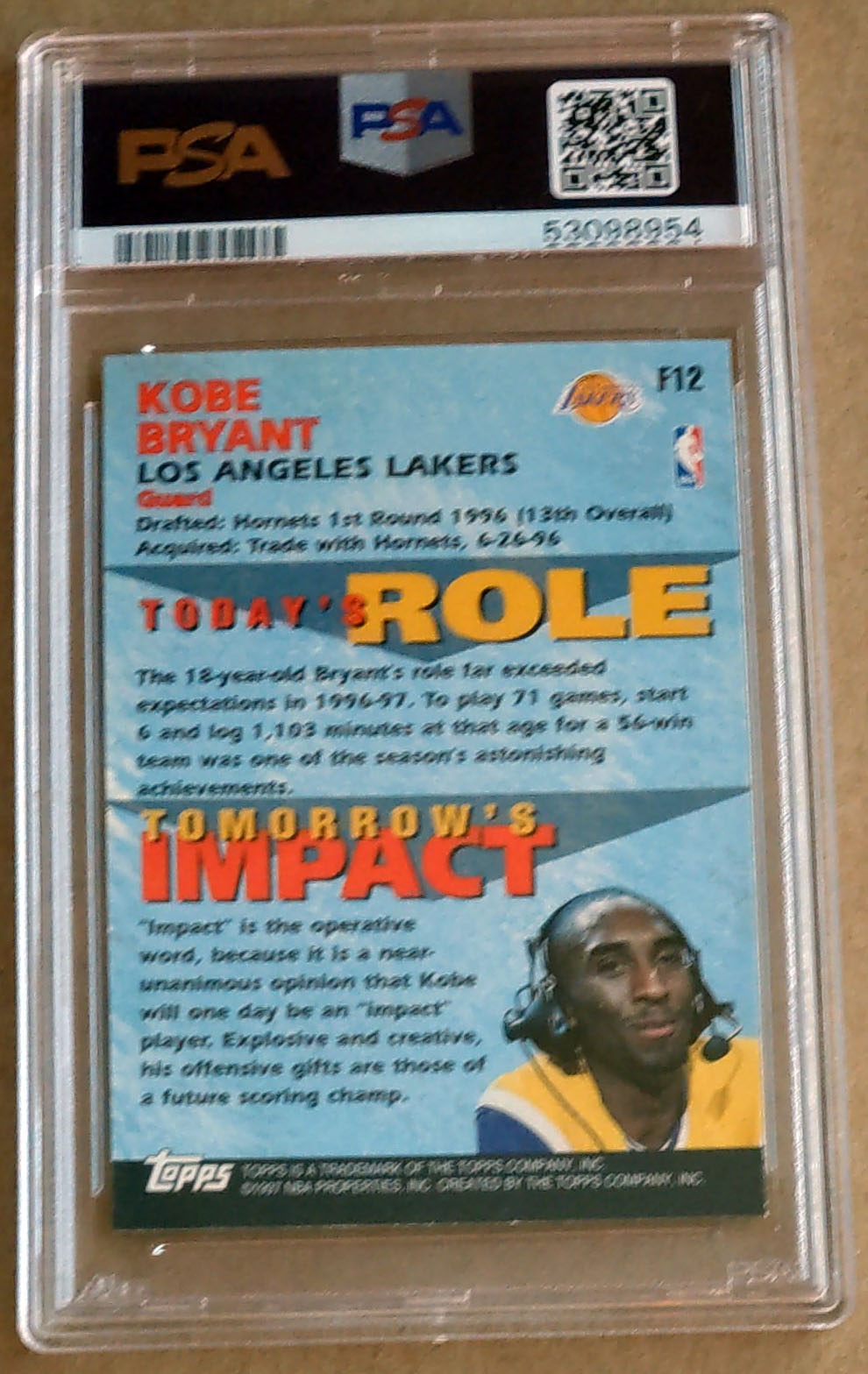 1997-98 Topps Fantastic 15 #F12 Kobe Bryant PSA9 | Yahoo拍賣