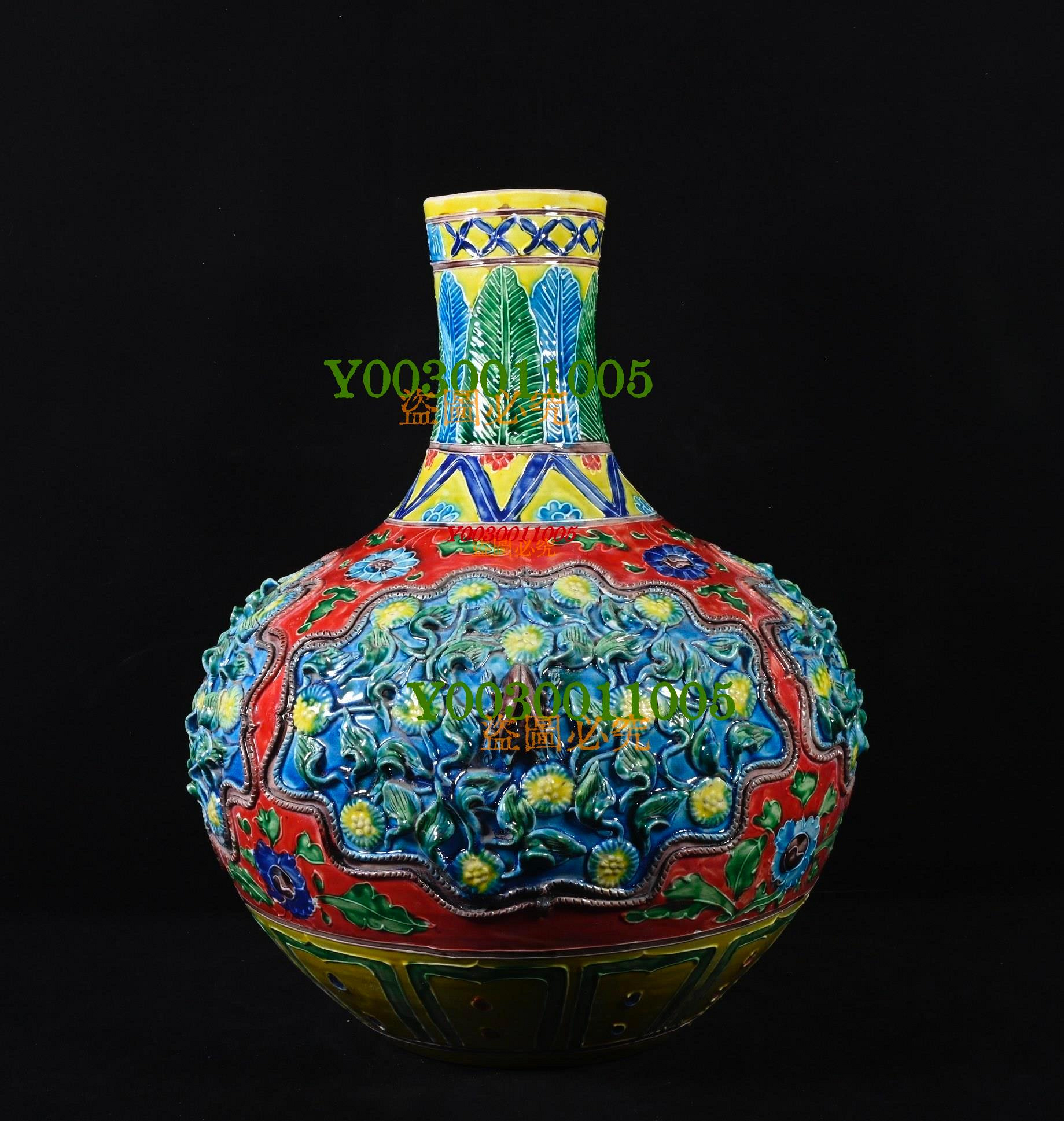 中国古玩 粉彩 天球瓶 大花瓶 高約52cm 時代物 唐物 x031135 中国古玩 粉彩 天球瓶 大花瓶 高約52cm 時代物 唐物 x031135の