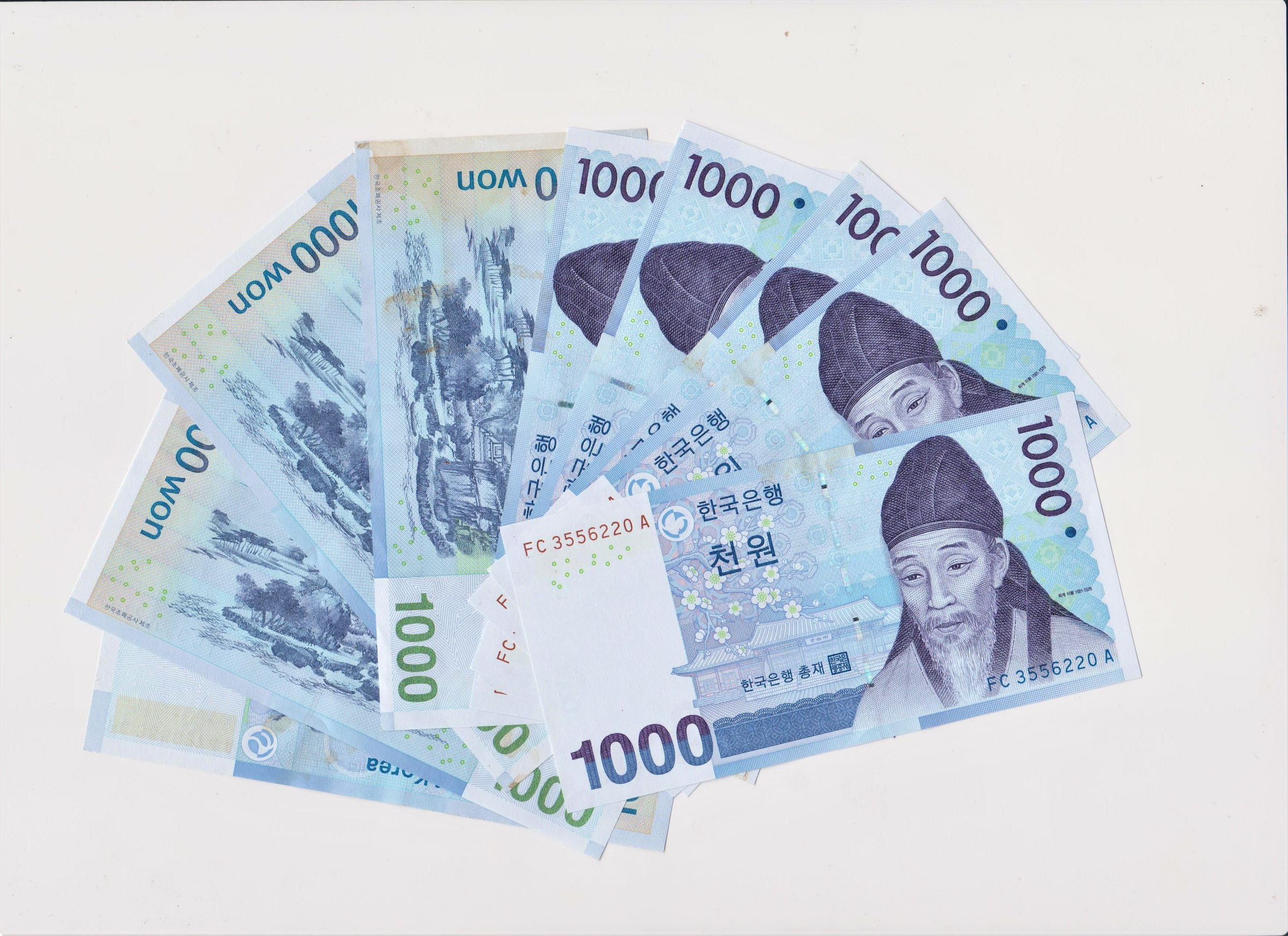 韓國1000韓元紙幣韓幣真幣| Yahoo拍賣