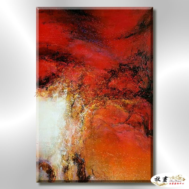 赤松燎 抽象画 油彩 放畫藝術】名家抽象A36 純手繪油畫直幅紅色暖色系無框畫名畫色塊現代