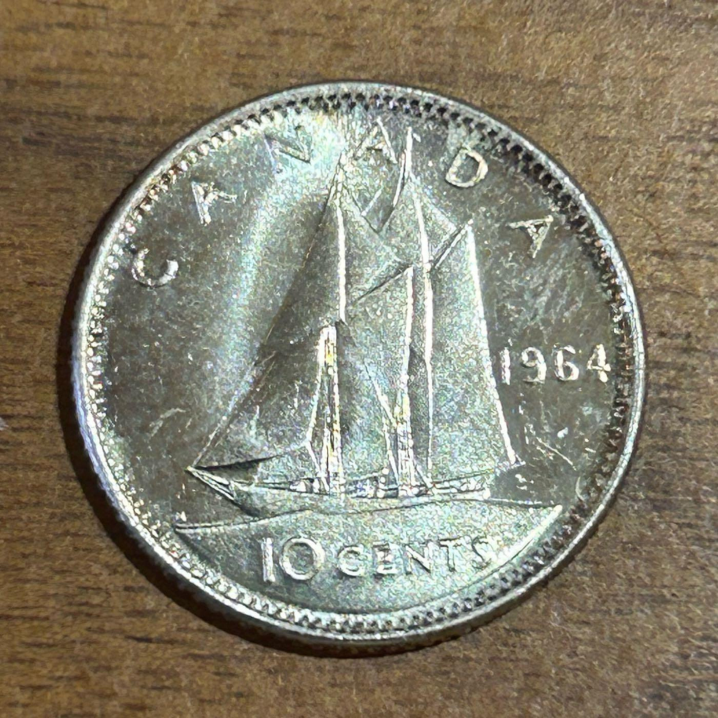 H2Shop】加拿大Canada 加幣10分cent 1964年伊莉莎白二世女王賽艇圖案全新UNC品相銀幣錢幣硬幣| Yahoo拍賣