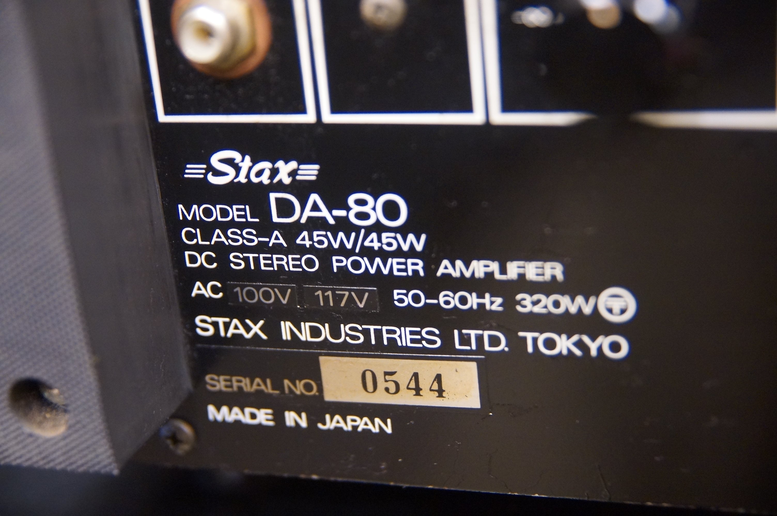 一元音響 ] 超罕見經典頂級銘品! STAX DA-80 純A類 二聲道後級擴大機