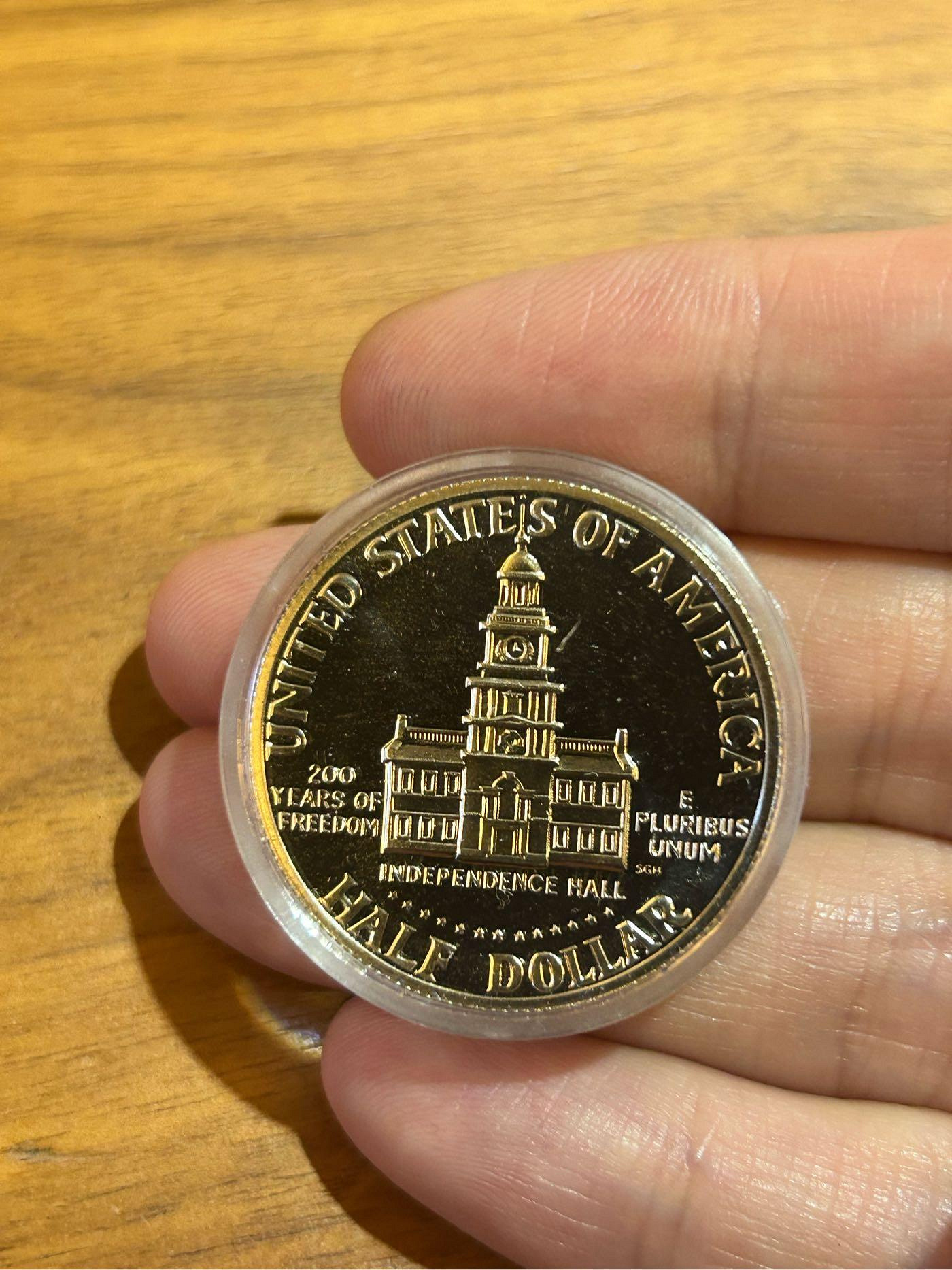 【H2Shop】美國美元50美分半元甘迺迪建國獨立200週年1976年紀念幣D記S記美金錢幣硬幣| Yahoo拍賣