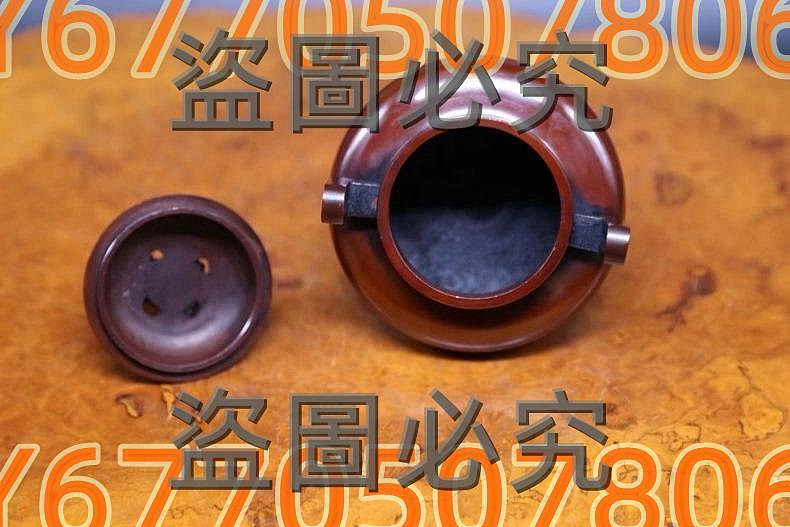 日本回流古董銅香爐金工師白峰造《鑄銅制獅子摘蓋三足香爐