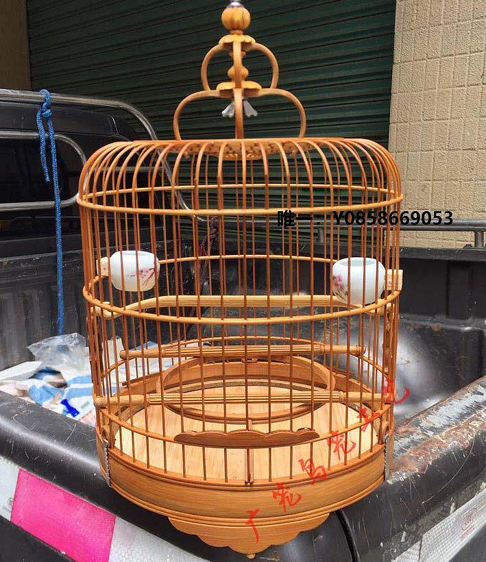 鳥籠廣籠羅漢圈五波腳竹制清遠金青小黑白養籠廣式鳥籠繡眼老竹籠