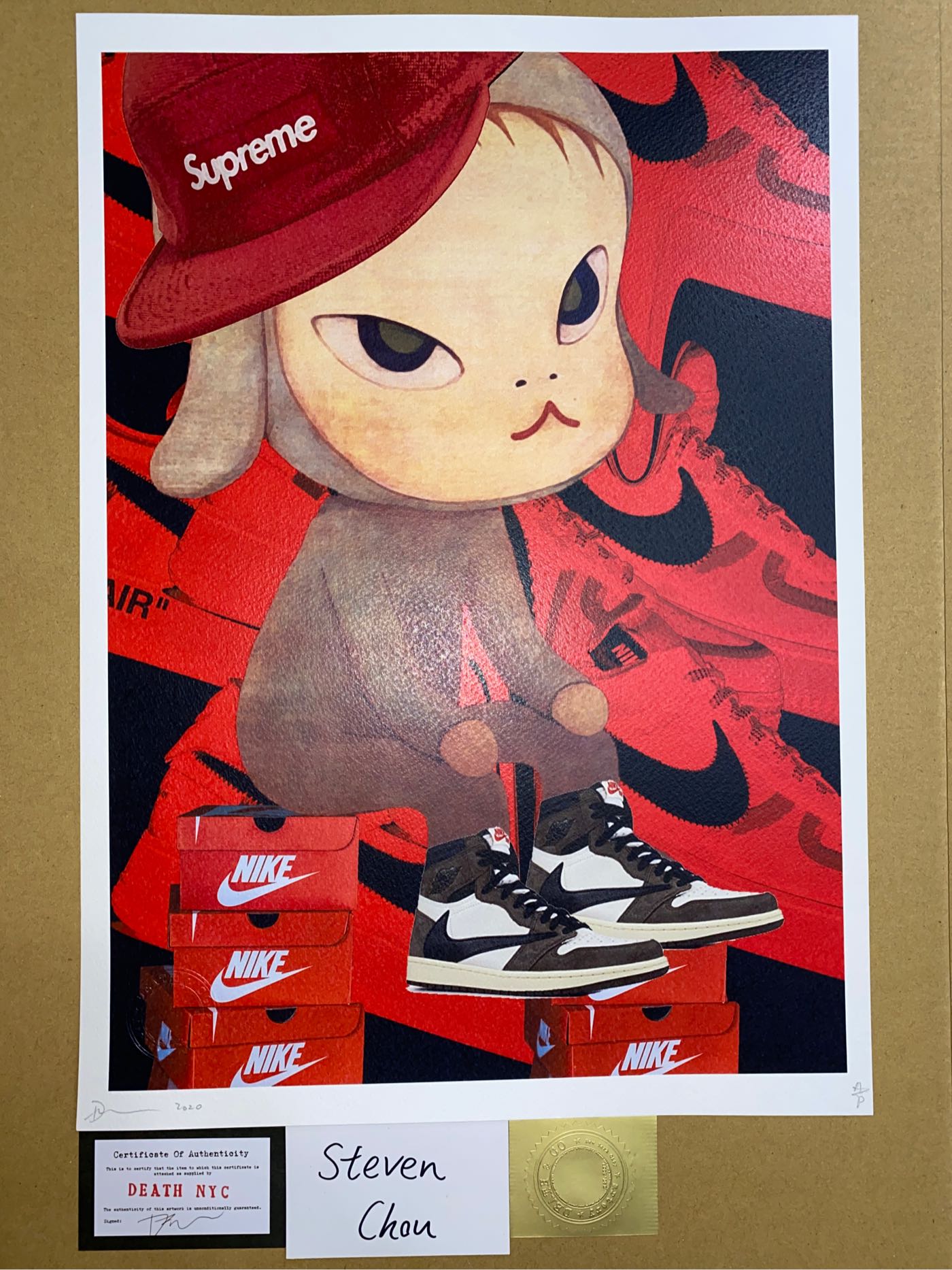 DEATH NYC 2020 限量版畫奈良美智草間彌生NIKE 村上隆KAWS SUPREME LV