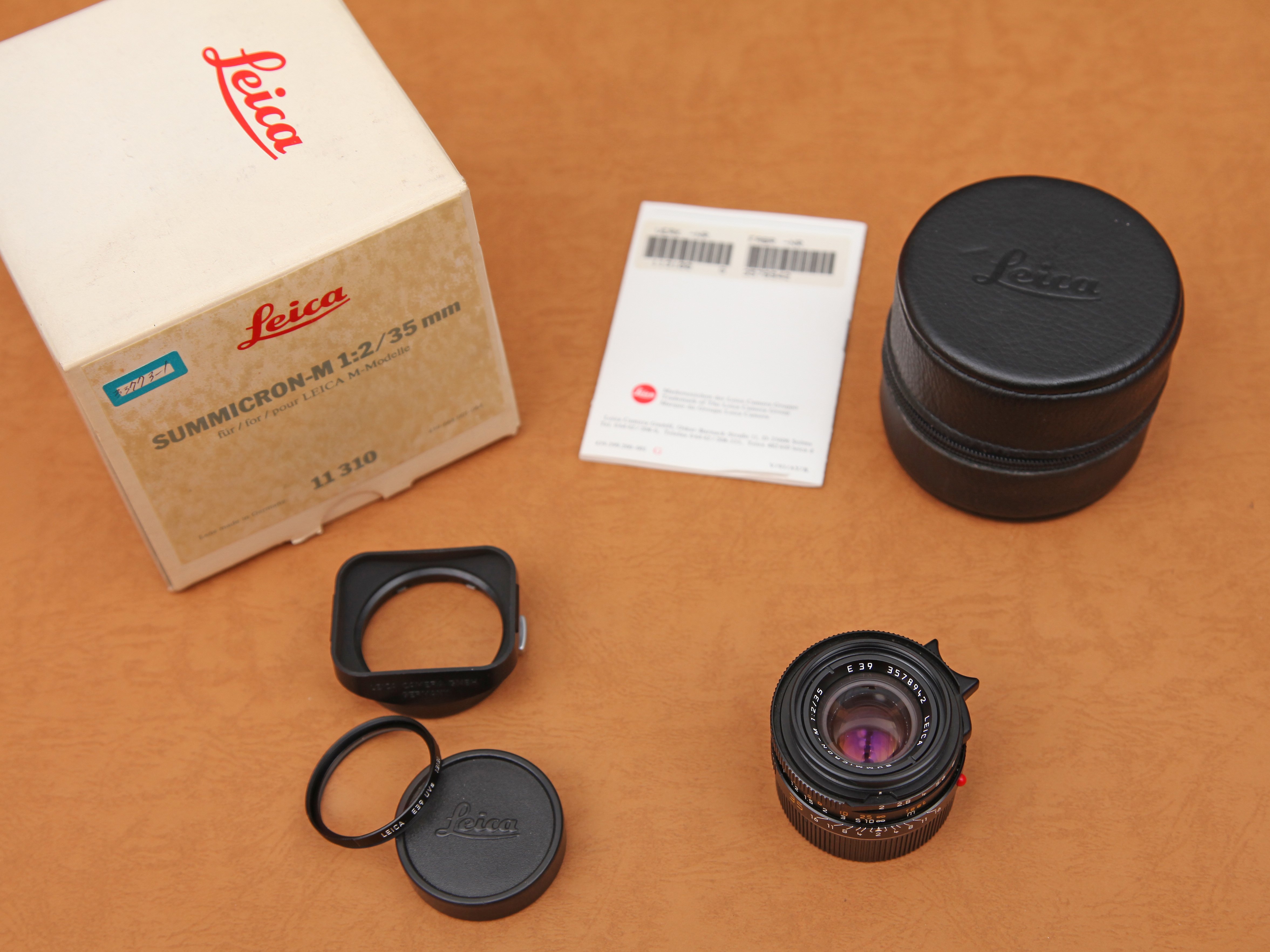 美品LEICA 萊卡徠卡SUMMICRON-M 35/2 35mm F2 E39 德國製M鏡七枚玉7枚