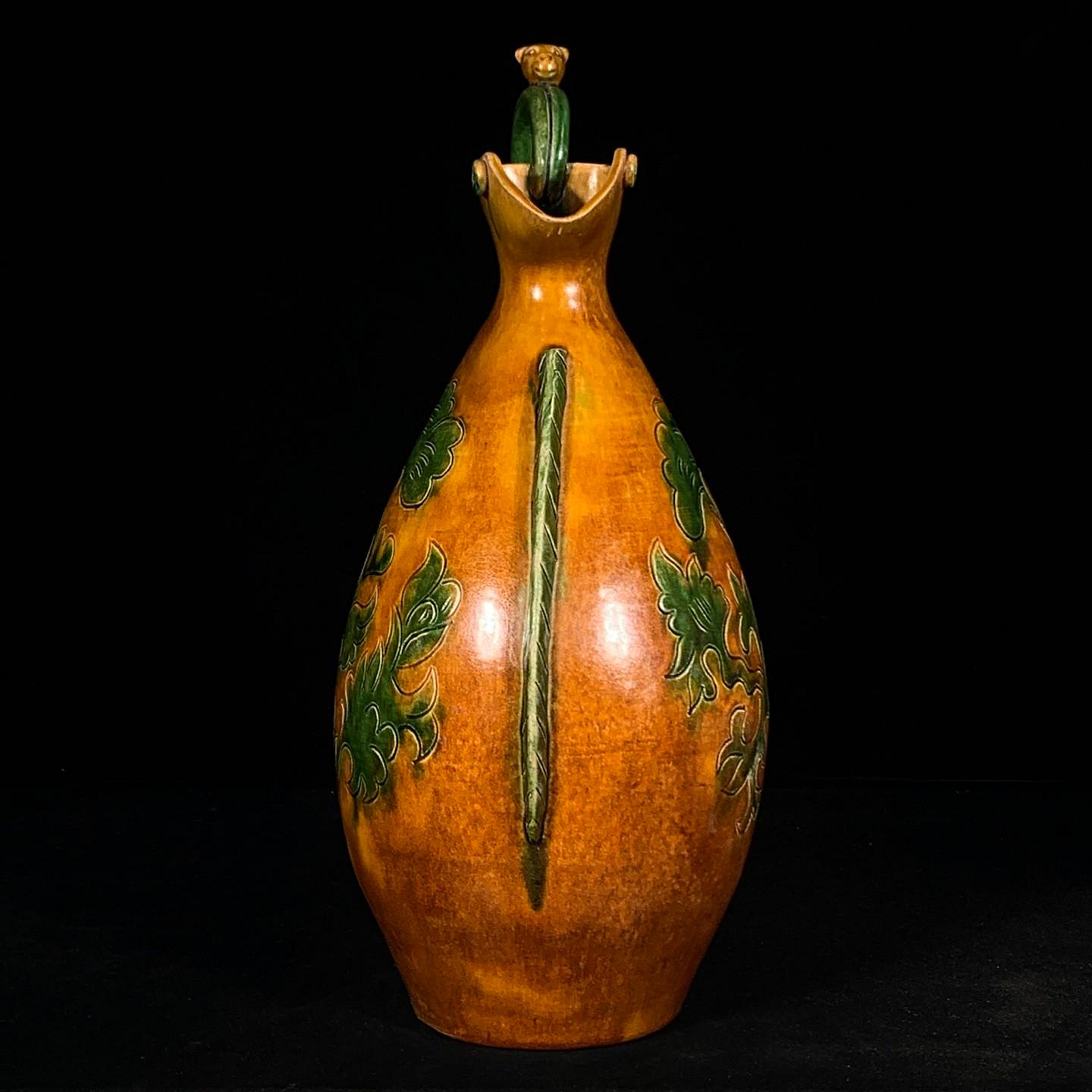 唐三彩花卉紋鳳型壺，高40直徑18cm，600206 瓷器官窯汝窯【古雲