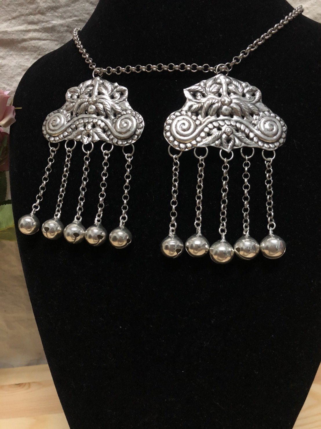 原住民頭飾配件/ 服飾鈴鐺配件/ 銀飾鈴鐺配件/ 仿古銀鈴鐺片/ 魯