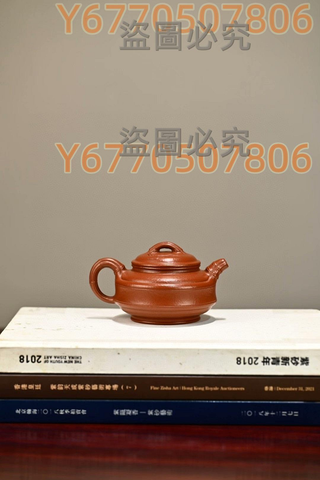可議價雙線竹鼓/罡心齋唐珊作品/容量230cc/家藏朱泥紫砂茶具收藏【二手