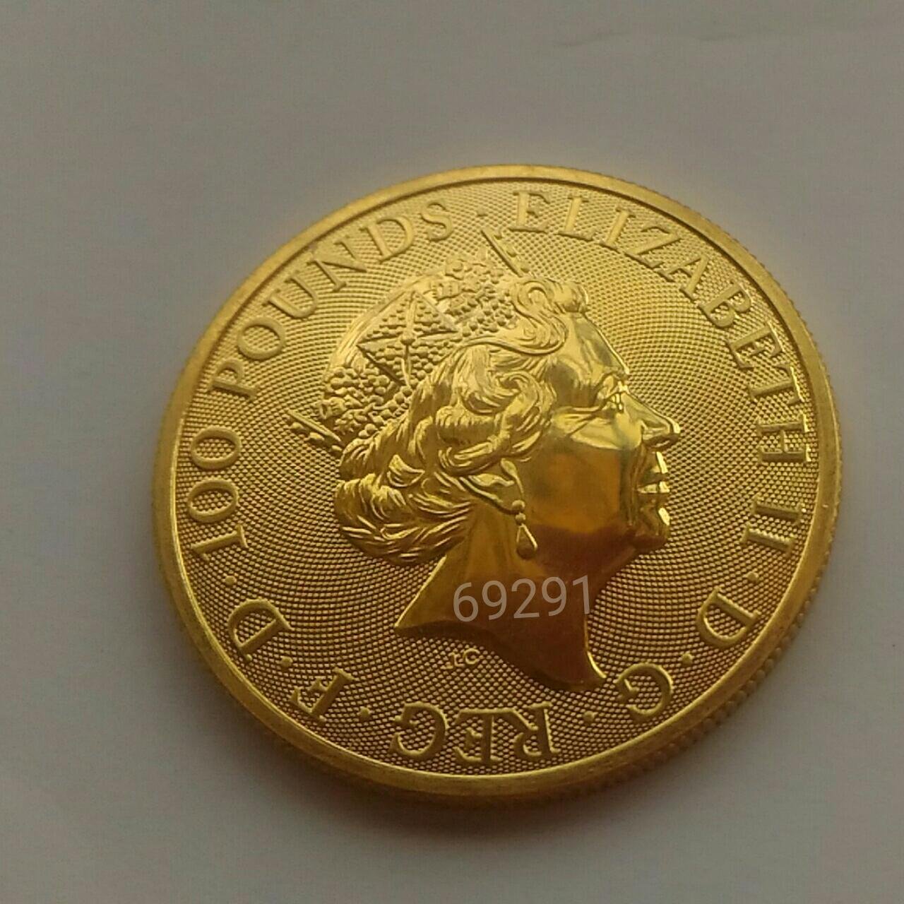 售15萬元有貨~英國女王神獸金幣10獸版一盎司(終極圓滿版)，錢幣，紀念幣，金幣，幣~英女王神獸金幣10獸版~10獸群聚圓滿終級版一盎司