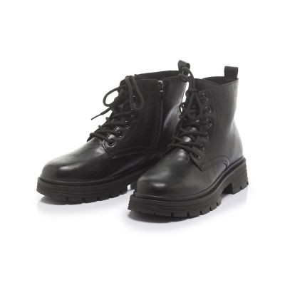皮革厚底短靴