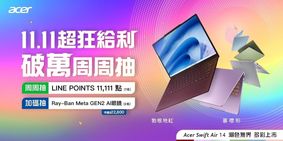 Acer 11.11超狂給利