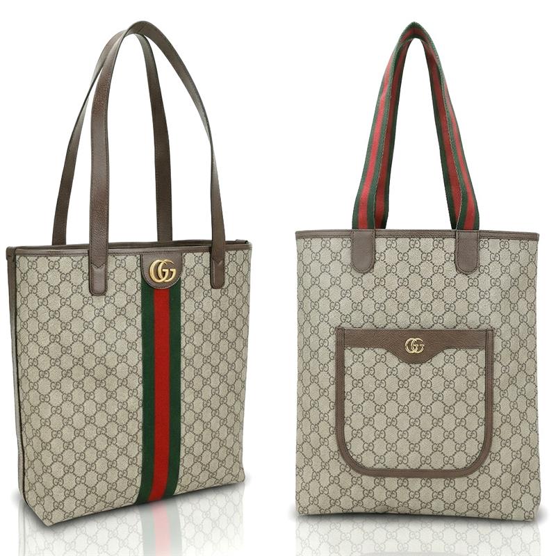 GUCCI 小款 綠紅綠織帶手提肩背托特包