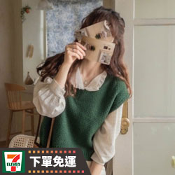 正韓柔軟V領針織背心