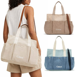 Chloe 品牌LOGO帆布兩用包/後背包
