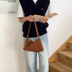 韓系霧面麂皮腋下包