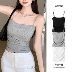 夏季內搭小吊帶側抓皺帶罩杯背心