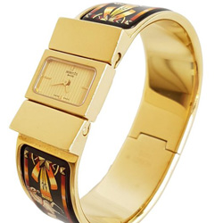 HERMES 經典款黑金女錶