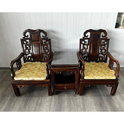 雞翅木太師椅+小桌