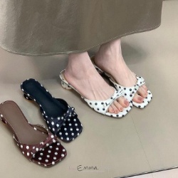 韓系波點透明拖鞋 女鞋