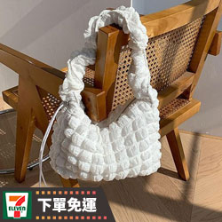 韓妞格子泡泡雲朵包