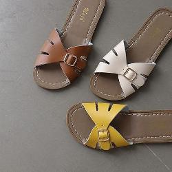 正韓可調式扣環小牛皮拖鞋