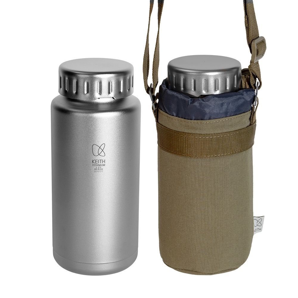 Keith 鎧斯鈦單層寬口鈦水壺1200ml / Ti3036.寬口鈦杯無螺紋鈦壺