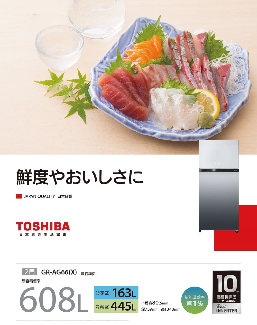 TOSHIBA東芝 GR-AG66T-X - 詳情1