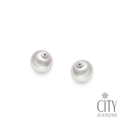 【City Diamond 引雅】網路獨家 18K日本AKOYA珍珠7.5-8MM白K金珍珠耳扣/耳塞/耳環後扣(東京Yuki系列)