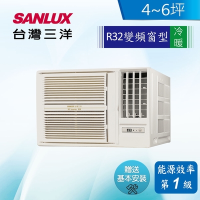 SANLUX台灣三洋 台灣三洋 4-5坪 1級變頻冷暖左吹窗型冷氣 SA-R28VHR