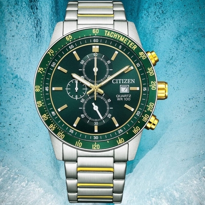 CITIZEN星辰 官方授權 Chronograph系列 三眼計時腕錶 AN3689-55X 母親節 禮物