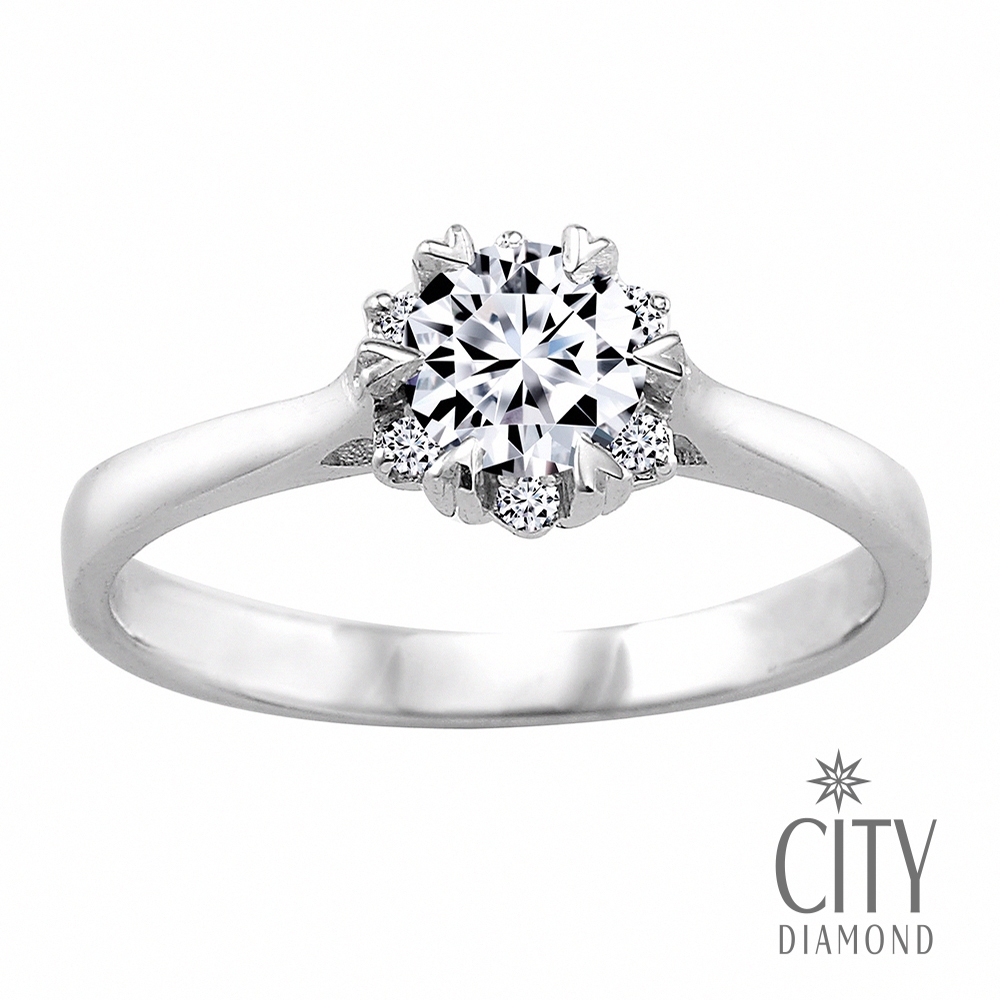 【City Diamond 引雅】『愛希斯』30分鑽石白K戒指 鑽戒(永恆之約系列)