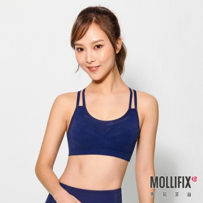 Mollifix 瑪莉菲絲 A++活力雙肩帶舒活BRA (經典藍)瑜珈服
