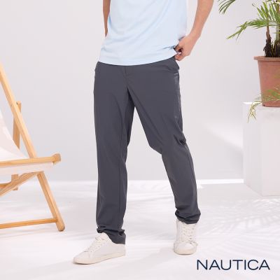 Nautica 官方旗艦 男裝 涼感防曬休閒長褲-深灰色