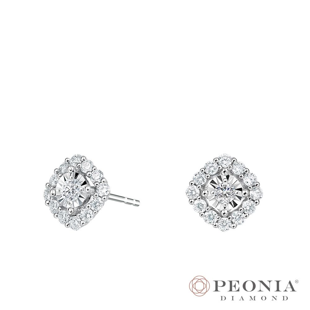 【Peonia Diamond】恆光-方 鑽石耳環